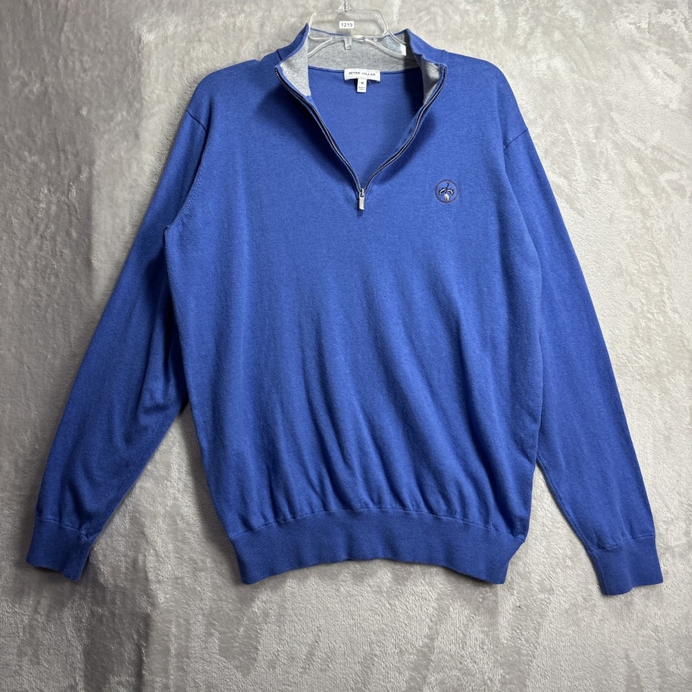 Peter Millar Crown 1/4 Zip Sweater Mens M Cotton Blend Golf Preppy Minimalist